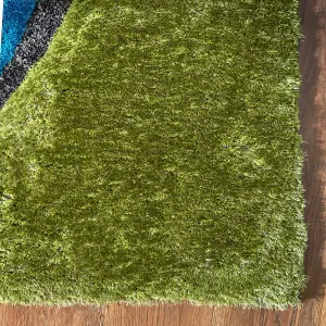 Blue and Green 3D Pebbles Shaggy Rug - Hawaii