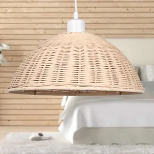 First Choice Lighting Colette Rattan Dome Pendant Lightshade