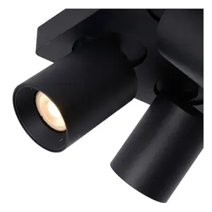 Lucide Nigel Modern Ceiling Spotlight - LED Dim to warm - GU10 - 4x5W 2200K/3000K - Black