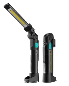 KOOLITE Rechargeable LED Work Light Battery Powered Inspection lamp rotating and foldable light COB 5 modes magnetic