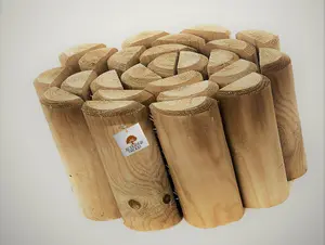 Garden Log Edging Rolls Lawn Border Edge (H)150mm (L)1.8m Set of 4