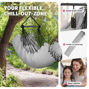 Hanging Chair Malika, Boho Style, Load Capacity 150kg - grey