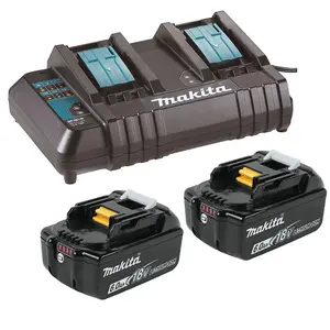 Makita BL1860 18v 2 x LXT 6.0ah Lithium-Ion Batteries + DC18SH Dual Port Charger