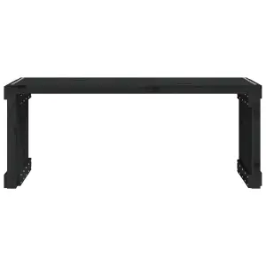 Berkfield Garden Bench Extendable Black 212.5x40.5x45 cm Solid Wood Pine