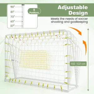 Costway 2-in-1 Kids Football Rebounder & Goal Angle-Adjustable Football Training Net