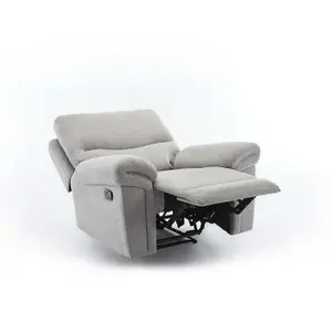 Fosse Manual Recliner Fabric Modern Living Chair Light Grey