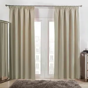 Pair of Thermal Ready Made Pencil Pleat Blackout Curtains