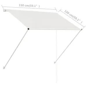 Berkfield Retractable Awning 150x150 cm Cream