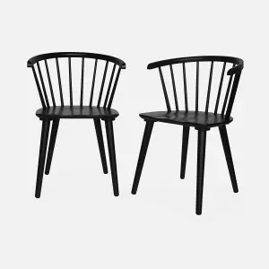 sweeek. Pair of chairs in walnut wood and plywood Paula Black 51x53x75 cm