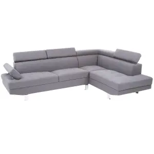 Interiors by Premier Hanover Grey Linen Corner Sofa