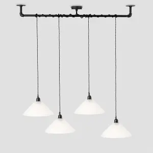 ValueLights Luiggi Black Ceiling Light Low Hanging Pendant