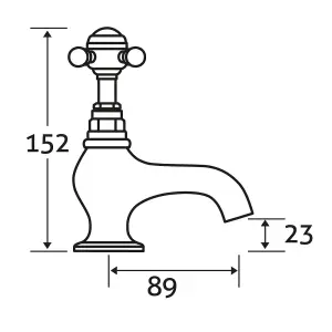 Nes Home Edwardian Traditional Victorian Cross Handle Twin Basin Tap Chrome Hot and Cold