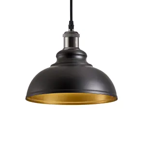 Innoteck Metal Ceiling Lampshade - Black/Inner Gold