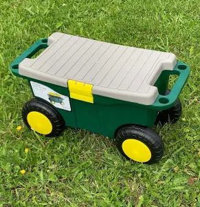 Rolling Sit On Garden Tool Storage Cart