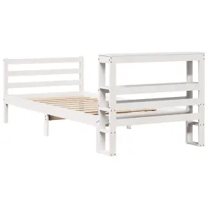 Berkfield Bed Frame without Mattress White 75x190 cm Small Single Solid Wood Pine