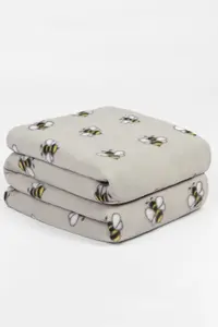 Bee Print Soft Polar Fleece Throw