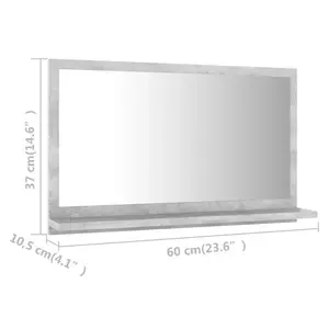 Dorlene Framed Wall Mounted Bathroom Mirror Concrete Grey / 60 cm