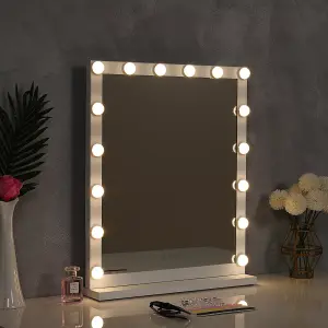 Hollywood Style Tabletop Vanity Makeup Mirror with 16 LED Bulbs Dimmable Touch Control