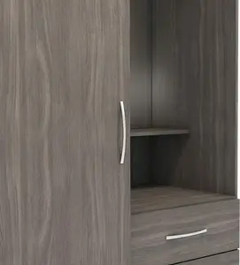 Nevada Vanity 1 Door Wardrobe in Black Wood Grain Effect