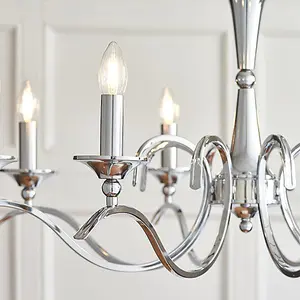 Luminosa Kora 8 Light Chandelier Chrome Finish, E14