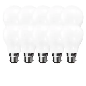 Harper Living 9 Watts GLS B22 BC Bayonet LED Light Bulb Opal Warm White Dimmable, Pack of 10