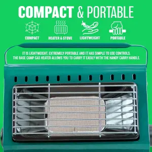 Portable Gas Heater Compact And Lightweight 1.2Kw Output Swivel Body For Adjustable Heat Direction  Long-Life Ceramic Burner