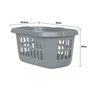 Wham 2 x Casa Plastic Hipster Laundry Basket Silver