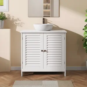 Bathroom Storage Under Sink Cabinet White Wooden Bathroom Vanity Unit without Basin