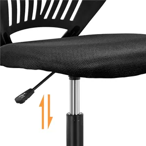 Yaheetech Ergonomic Armless Mesh Office Chair - Black