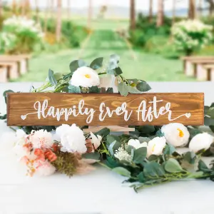 Peak Heritage Engraved Wooden Wedding Sign 60cm - Happily Ever After