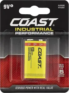 Coast Industrial Performance Alkaline Batteries 9V Single