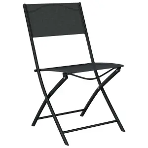 Berkfield Folding Outdoor Chairs 2 pcs Black Steel and Textilene