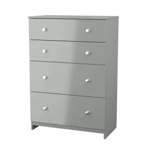 Yarmouth Ready assembled Grey 4 Drawer Chest (H)1067mm (W)740mm (D)390mm