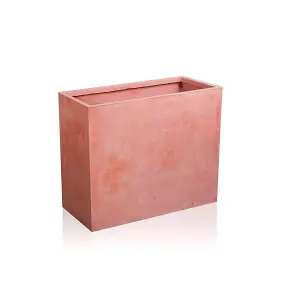 60cm Terracotta Fibrecotta Tall Trough Planter