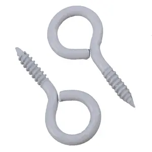 Screw Eye Hooks Fasteners Picture Curtain Hanger 7mm Hook 25mm Length 18pc