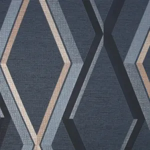 Superfresco Easy Prestige Navy Metallic effect Geometric Smooth Wallpaper