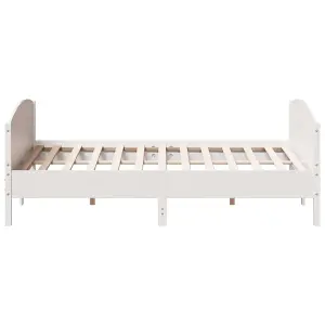 Berkfield Bed Frame without Mattress White 200x200 cm Solid Wood Pine