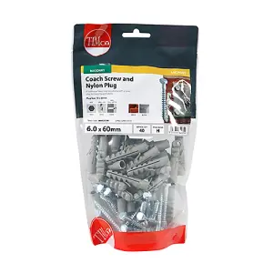 TIMCO Coach Screws Hex Head Silver  - 6.0 x 60