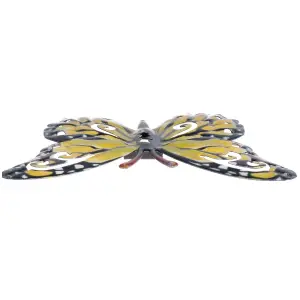 Set of 4 Yellow Small Metal Butterflies Garden/Home Wall Art Ornament