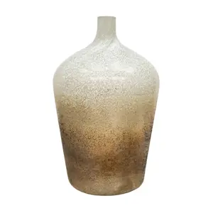 Verre Snowdrop Gold Frosted Vase H25Cm W32Cm