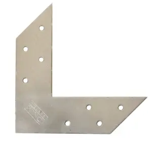 Pack of 4 Heavy Duty Galvanised Flat Angle Bracket Angle Plate L Shape Corner Brace Mending Plate 125x125x35mm