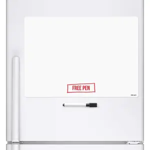 A3 Blank Dry Wipe Magnetic Whiteboard Fridge Board Magnet Signage Sheet With Marker Pen