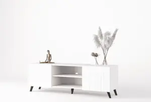 Atlantis Matte White Large TV Cabinet