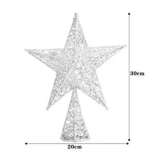 Stars Christmas Tree Topper Silver / 30cm H x 20cm W