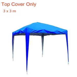 SunDaze 3x3m Pop Up Gazebo Top Cover Replacement Only Canopy Roof Cover Blue