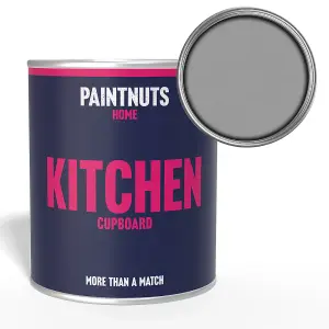 PaintNuts Solid Wood Laminated Kitchen Units Cupboard Cabinet Door Satin Paint - Signal Grey - 250ml (RAL7004)