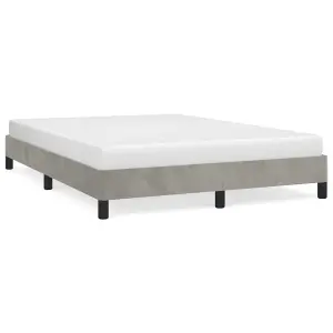 Berkfield Bed Frame Light Grey 135x190 cm 4FT6 Double Velvet