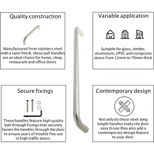 EAI - Contract Bolt Through Pull Handle - 600x22mm - SUS304 - Satin Stainless