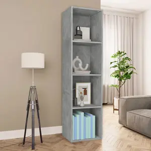 Berkfield Book Cabinet/TV Cabinet Concrete Grey 36x30x143 cm Engineered Wood