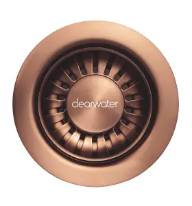 Clearwater Deco 90mm Kitchen Sink Basket Strainer & Overflow Waste Regency Copper  PVD - W90ORC